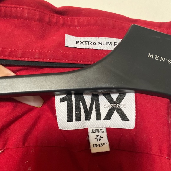 Men’s 1MX EXPRESS *ExtraSlimFit Red ❤️Dress Shirt - Picture 2 of 4